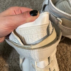 White Converse High Tops with Strap